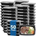 50-Pack 24 Oz Reusable Meal Prep Containers 1 Compartment Food Storage Containers with Lids, Bento Box, Stackable, Microwave/Dishwasher/Freezer Safe, BPA Free