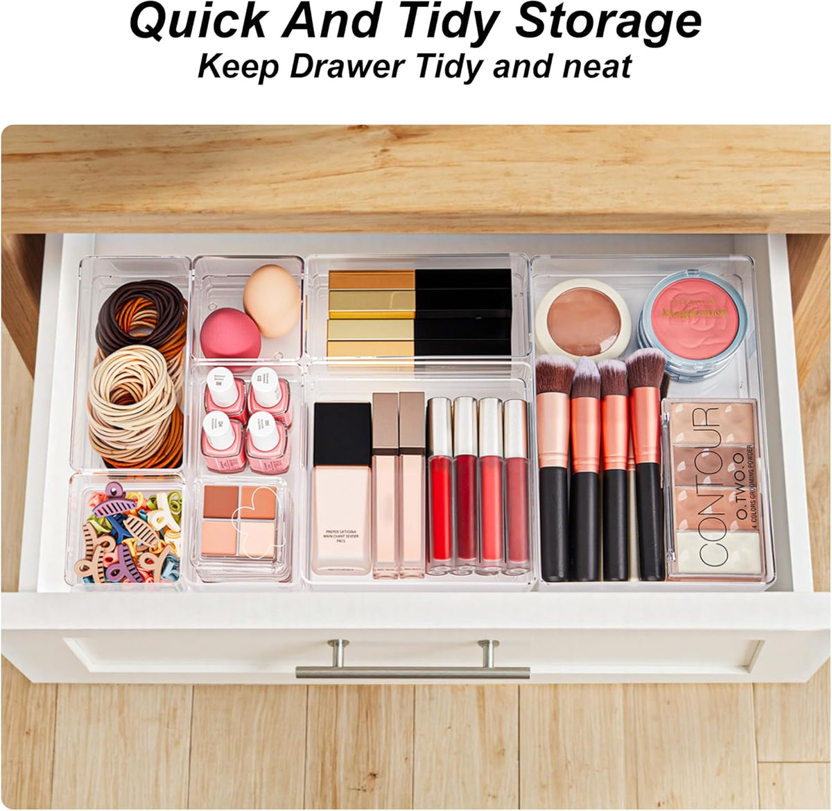 7 PCS Drawer Organizer, 4-Size Desk Drawer Organizer Trays