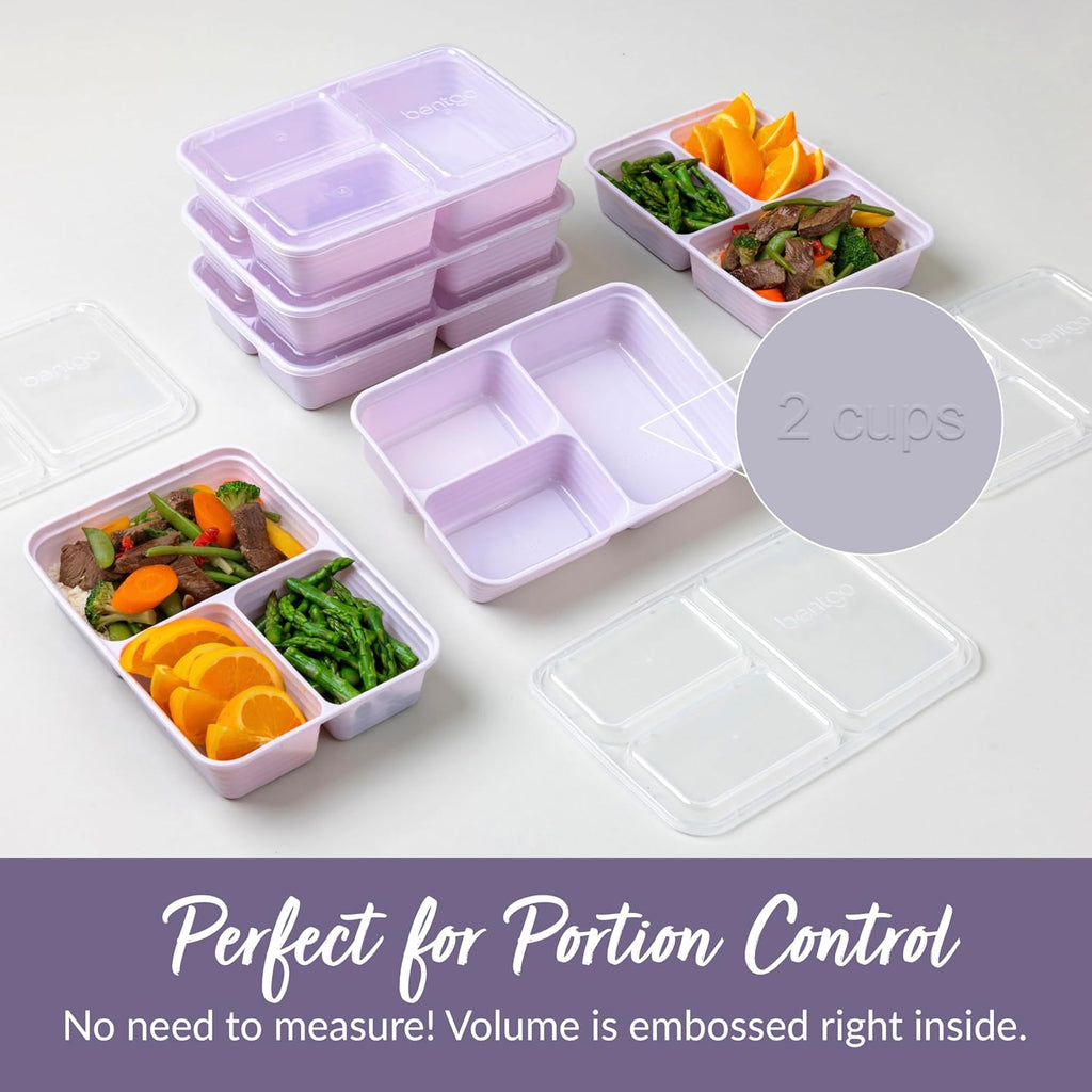 Prep 3-Compartment Meal Prep Containers with Lids, 20 Piece Set